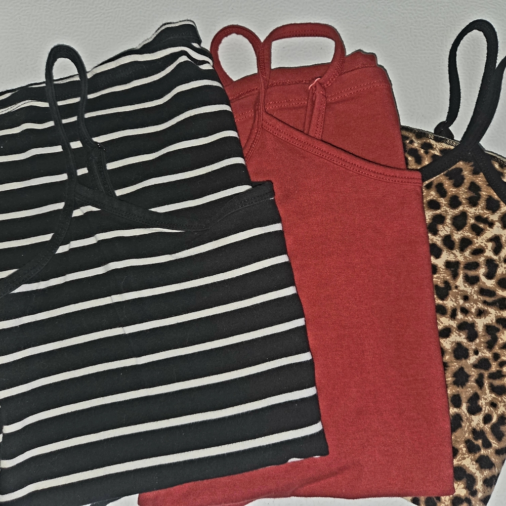 torrid Red Strappy Tank Top with Black & Leopard Layering Options